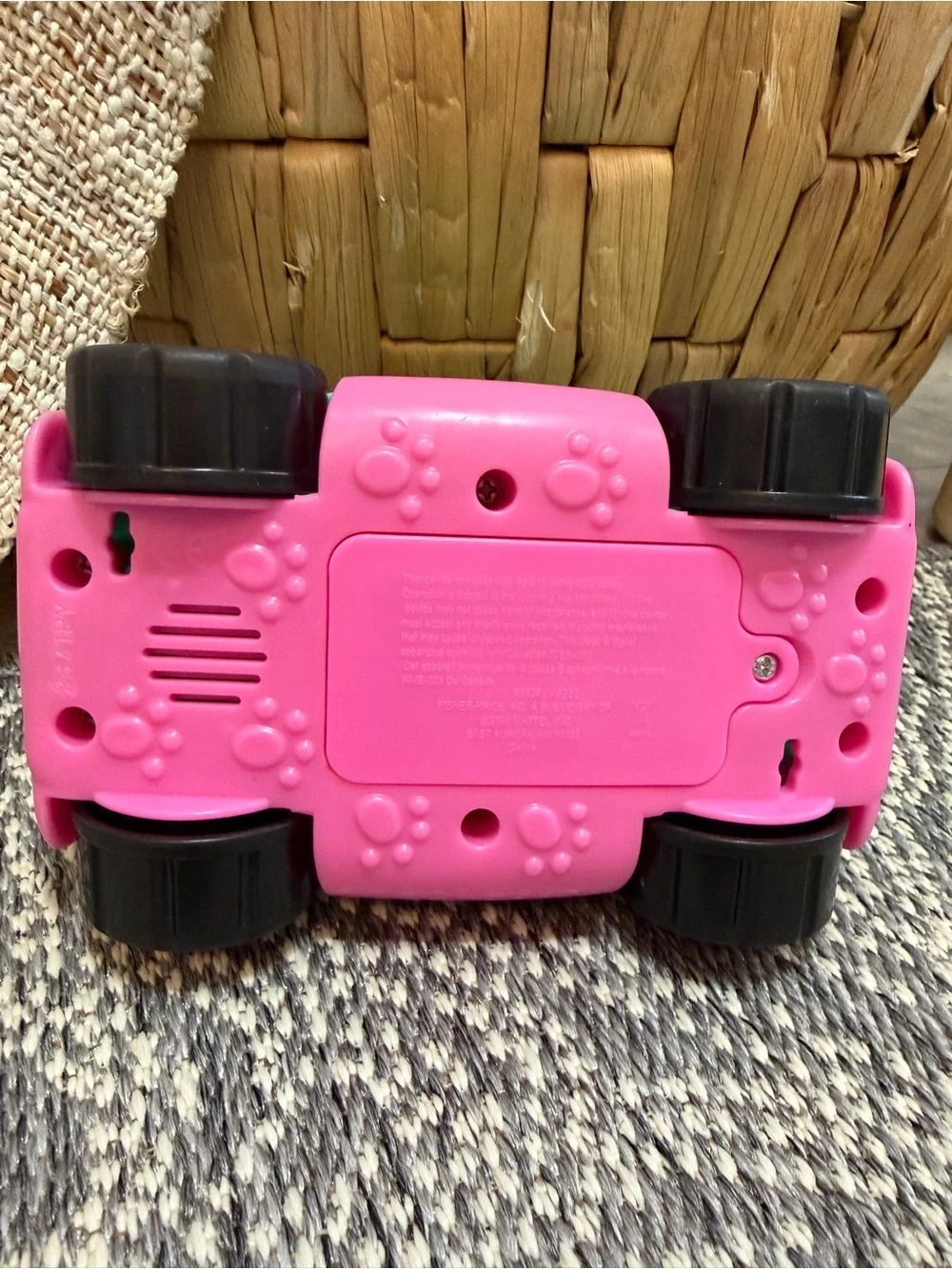 VTG Y2K Fisher-Price Teal & Pink Little People Toy Car Makes Sounds